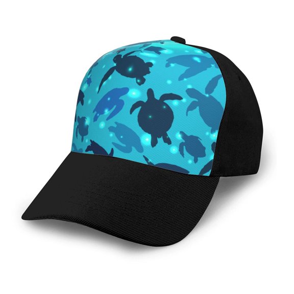 Naloa World Turtle Day Adult adjustable Print Baseball Hat, Patchwork curved brim baseball capfor Men and Women, One Size
