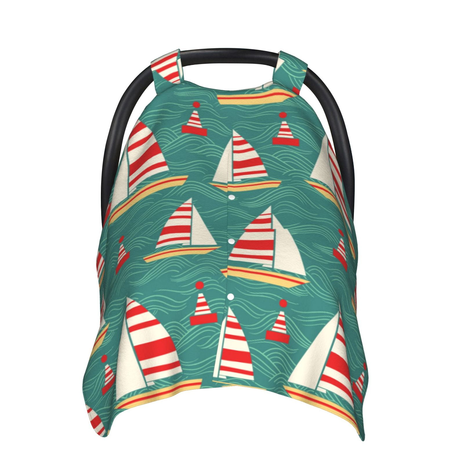 Naloa Yachts And Buoys Baby Car Seat Cover, Breathable Baby Carrier Cover, Multiuse Baby Carrier Cover & Nursing Breastfeeding Cover