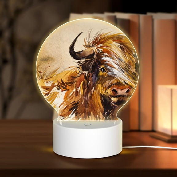 Naloa Yak Acrylic LED Night Light Custom LED Lights Personalized Nightlight Customized Gifts for Family Couples Friends