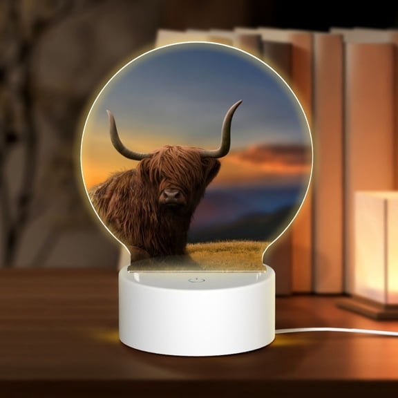 Naloa Yak Acrylic LED Night Light Custom LED Lights Personalized Nightlight Customized Gifts for Family Couples Friends