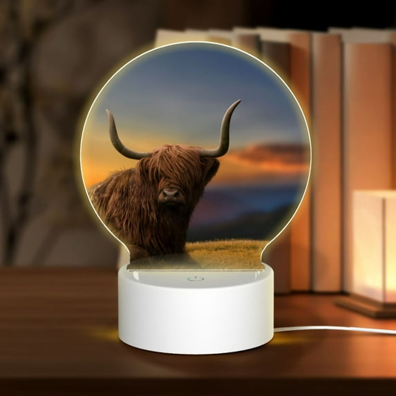 Naloa Yak Acrylic LED Night Light Custom LED Lights Personalized Nightlight Customized Gifts for Family Couples Friends