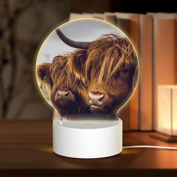 Naloa Yak Acrylic LED Night Light Custom LED Lights Personalized Nightlight Customized Gifts for Family Couples Friends