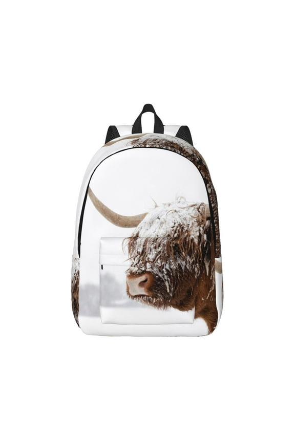 Yak Canvas Backpack for Men Women Rucksack Casual Travel Daypack College Tote Satchel Bookbag for Teens-Small