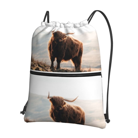 Naloa Yak Drawstring Backpack String Bag Cinch Water Resistant for Gym Shopping Sport Yoga