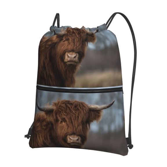 Naloa Yak Drawstring Backpack String Bag Cinch Water Resistant for Gym Shopping Sport Yoga