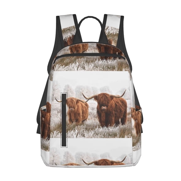 Naloa Yak Print Lightweight DayBackpack Suitable for school, work, shopping, travel, etc.
