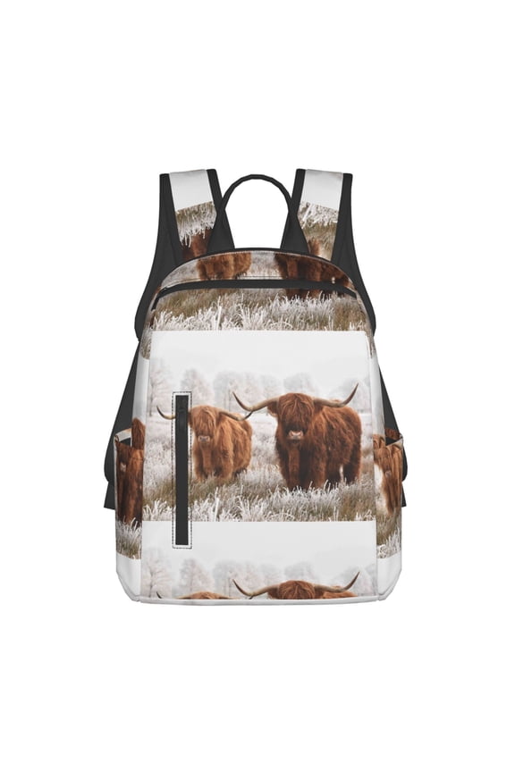 Yak Print Lightweight DayBackpack Suitable for school, work, shopping, travel, etc.