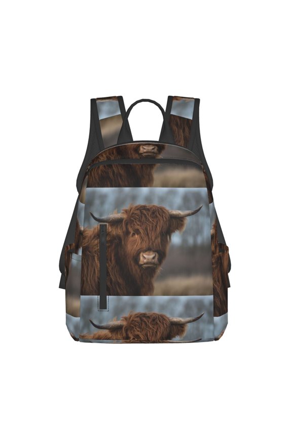 Yak Print Lightweight DayBackpack Suitable for school, work, shopping, travel, etc.