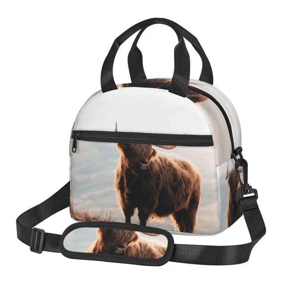 Naloa Yak Print Lunch Bag for Women & Men Insulated Lunch Box or Cooler Lunch Tote Bags for Work, Travel, Outdoor