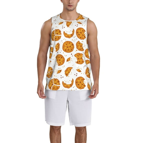 Naloa Yellow Biscuit Basketball Jersey Reversible Men's Mesh Athletic Sports Shirts Training Practice S-4XLLarge