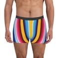 thumbnail image 1 of Naloa Yellow Blue Mexican Blanket Stripes Men's Boxer Briefs,Soft and Breathable Cotton Underwear with ComfortFlex Waistband-Small, 1 of 5