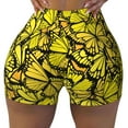 thumbnail image 1 of Naloa Yellow Butterflies Biker Shorts for Women Seamless Scrunch Short Women’s Yoga Shorts for Gym Running Sport Shorts - Large, 1 of 9