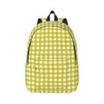 thumbnail image 1 of Naloa Yellow Checkboard Canvas Backpack for Men Women Rucksack Casual Travel Daypack College Tote Satchel Bookbag for Teens-Medium, 1 of 7