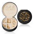 thumbnail image 1 of Naloa Yellow Excavator Round Jewelry Box, Travel Jewelry Organizer, 3.9 x 3.9 x 2in Jewelry Storage Box for Women-Black, 1 of 7