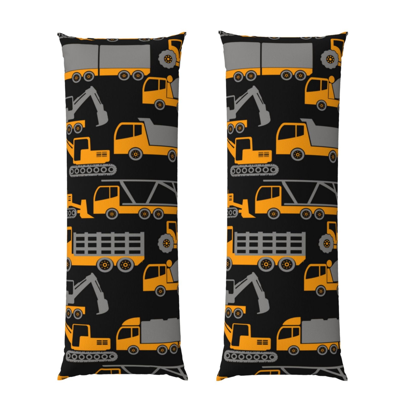Naloa Yellow Excavator Super Soft 20x60 Body Pillow Case,Long Side Hidden Zipper（PILLOWS ARE NOT INCLUDED）