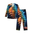 thumbnail image 1 of Naloa Yellow Fish Seahorse Men’s Pajamas Set - Long Sleeve Button Down Sleep Shirt and Pajama Bottoms Sleepwear Set-Large, 1 of 7