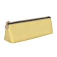 thumbnail image 1 of Naloa Yellow Gingham Print Leather Pencil Case - Portable Big Capacity Pencil Pouch Organizer Bag Stationery Bag for Work & Office Pencil Pen Case, 1 of 5