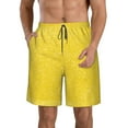 thumbnail image 1 of Naloa Yellow Glitter Men's Beach Shorts, Surfing shorts, Swim trunks, Quick Dry Swim Trunks for Surfing Beach Fun - Small, 1 of 9