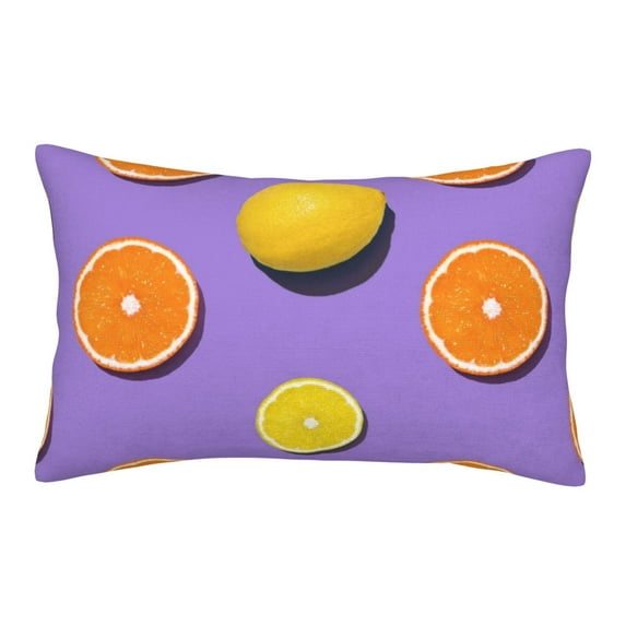 Naloa Yellow Lemon And Orange Pillowcase, Throw Pillowcase, Wrinkle-Free, Stain-Resistant with Hidden Zipper for Bedroom Sofa - 16"x24"