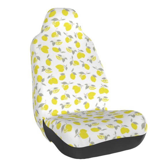 Naloa Yellow Lemon Leaves Car Seat Covers Universal Front Seat Coves for Car Accessories ,Padded Car Covers for Automotive, SUV, Truck, and Van