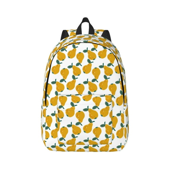 Naloa Yellow Pears Canvas Backpack for Men Women Rucksack Casual Travel Daypack College Tote Satchel Bookbag for Teens-Medium