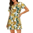 thumbnail image 1 of Naloa Yellow Tulips Print Women Nightgowns,Womens Loungewear,Short Sleeve Sleepwear,Comfy Ladies Nightdress, 1 of 6