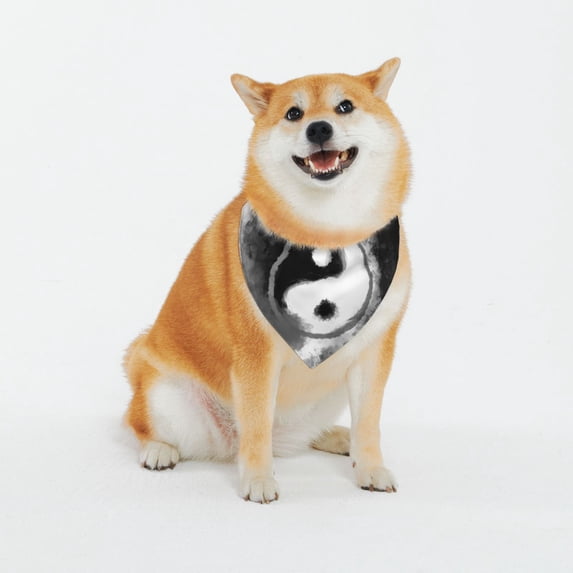 Naloa Yin And Yang Dog Bandana Custom Dog Scarf Breathable Puppy Kerchief with Adjustable Bandana Bib for Dog and Cat-Large