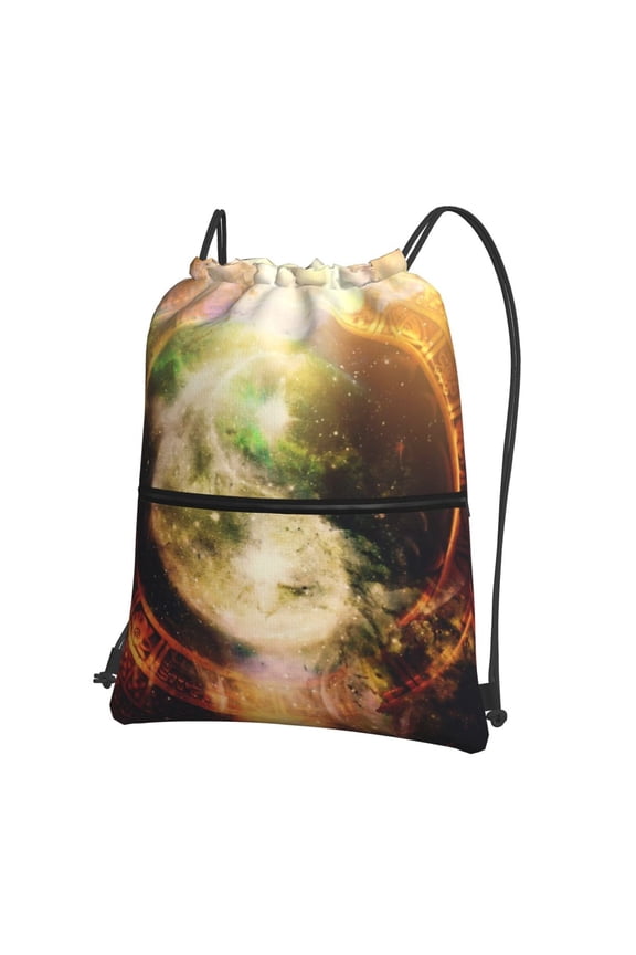 Yin Yang 1 Drawstring Backpack String Bag Cinch Water Resistant for Gym Shopping Sport Yoga