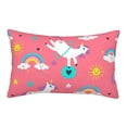 thumbnail image 1 of Naloa Yoga Unicorn Pillowcase, Throw Pillowcase, Wrinkle-Free, Stain-Resistant with Hidden Zipper for Bedroom Sofa - 16"x24", 1 of 9