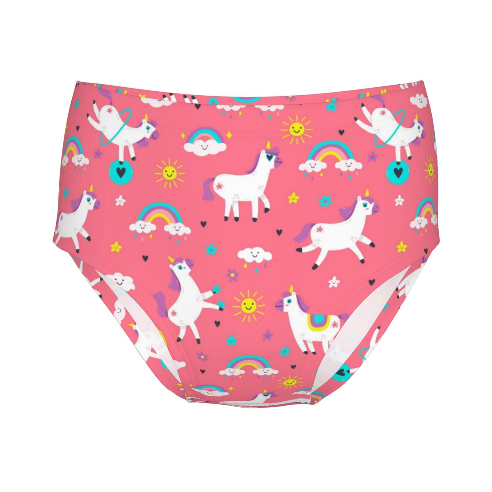 Naloa Yoga Unicorn Print Girls Underwear, Kids' Cotton Underwear Panties - Soft, Full-Cut Briefs ...