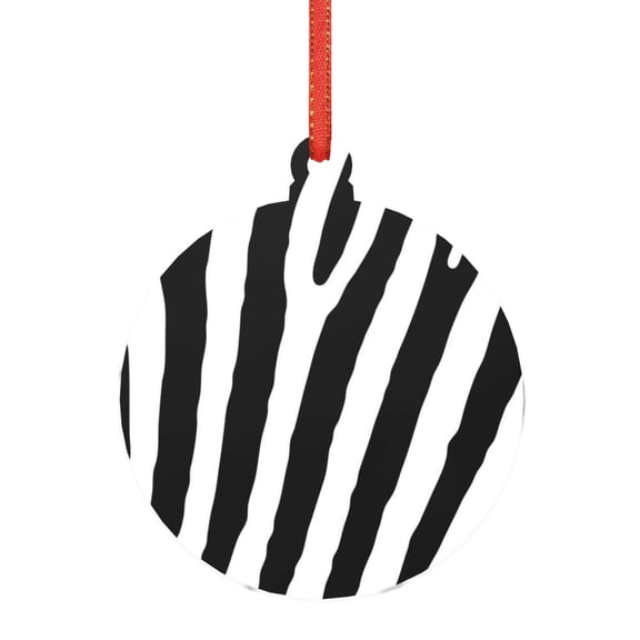 Naloa Zebra Acrylic Santa Tree Decorations Christmas Hanging Pendant for Christmas Winter New Year Party Hanging Decorations-Round Shape