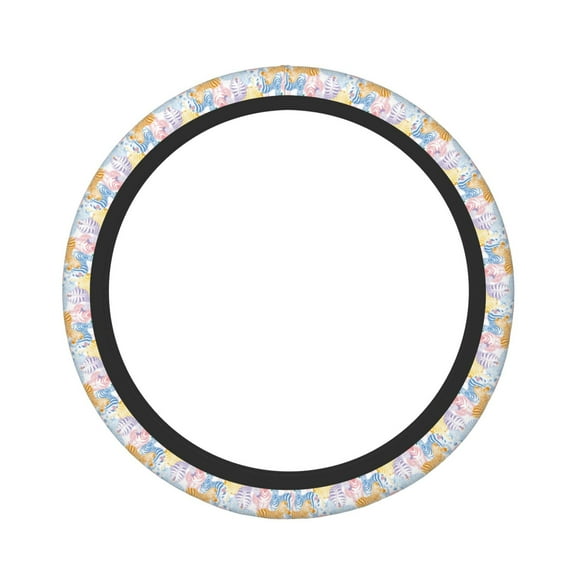 Naloa Zebra Colourful Elastic Steering Wheel Cover, Auto Steering Wheel Cover – 15 Inch , Comfortable Grip, Fit Suvs,Vans Cars,Trucks