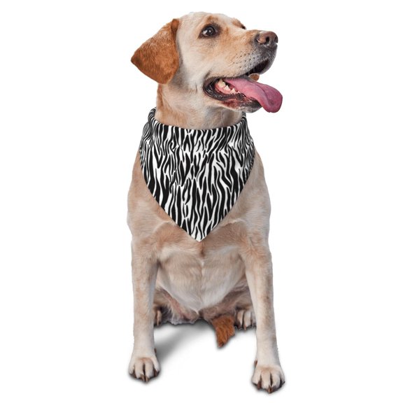Naloa Zebra Dog Bandanas 1PC Washable Triangle Dog Scarfs Premium Durable Fabric, for Small Medium Large Dogs and Cats