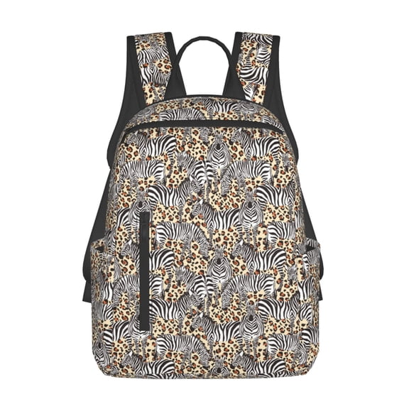 Naloa Zebra Print Lightweight DayBackpack Suitable for school, work, shopping, travel, etc.
