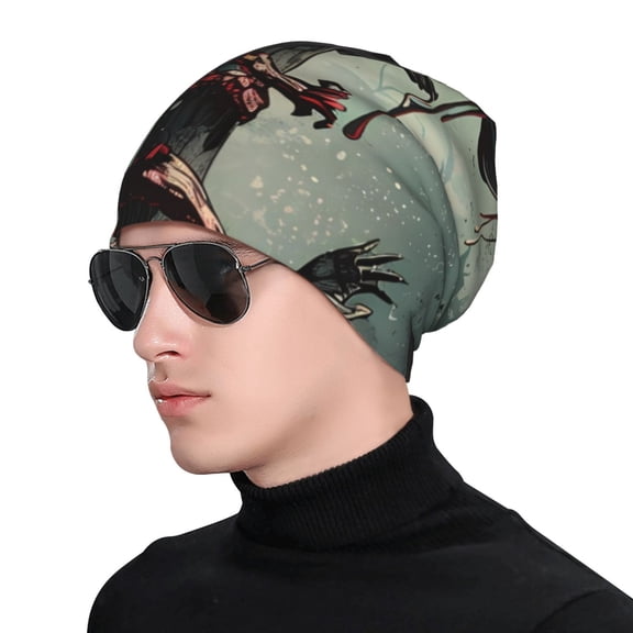 Naloa Zombie Flower Apocalypse Soft Beanie Hat, Knit Beanie Daily Beanie in Fine Knit for Women Men Winter Travel, Outdoor