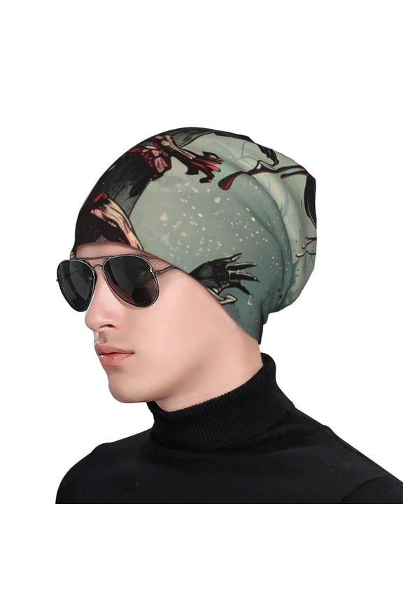Zombie Flower Apocalypse Soft Beanie Hat, Knit Beanie Daily Beanie in Fine Knit for Women Men Winter Travel, Outdoor
