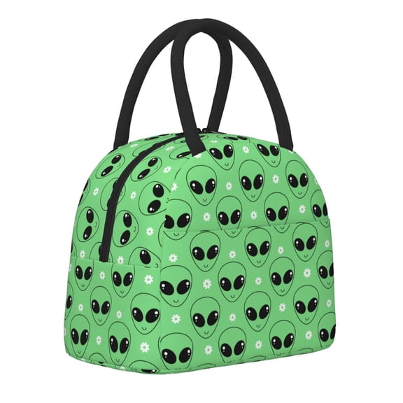 Naloa alien cartoons Print Lunch Bag for Women Men,Insulated Lunch Box for Adult,Reusable Lunch Tote Bag for Work, Picnic or Travel