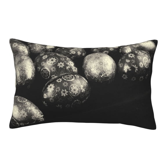 Naloa black Easter eggs Pillowcase, Cool Pillowcase, Lightweight, Breathable, Skin Friendly Pillowcase, Hidden Zipper (No pillow core)-16"x24"