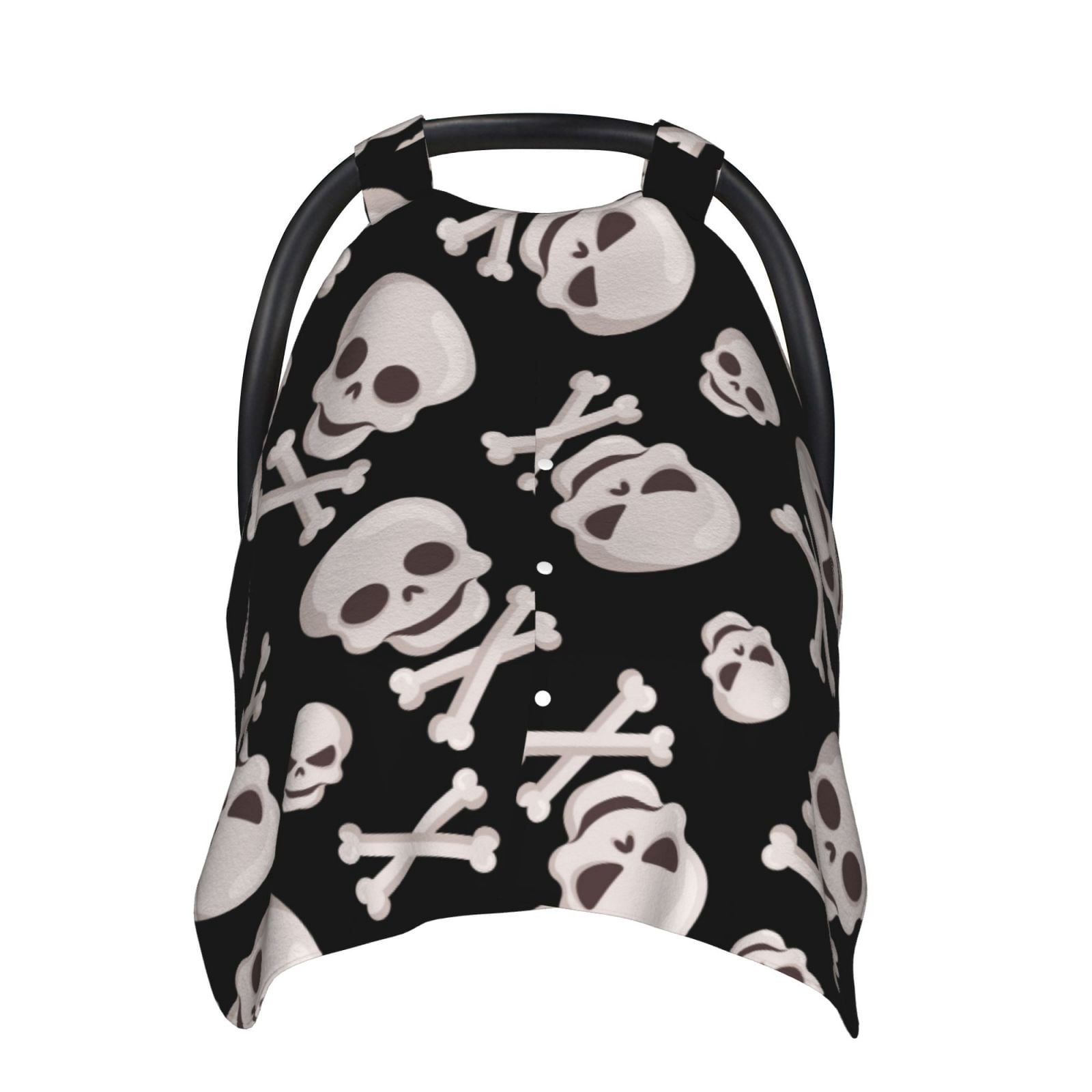 Naloa black white Skull bone Baby Car Seat Cover, Breathable Baby Carrier Cover, Multiuse Baby Carrier Cover & Nursing Breastfeeding Cover