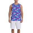 thumbnail image 1 of Naloa blue Skull purple flower Basketball Jersey Reversible Men's Mesh Athletic Sports Shirts Training Practice S-4XLXX-Large, 1 of 6