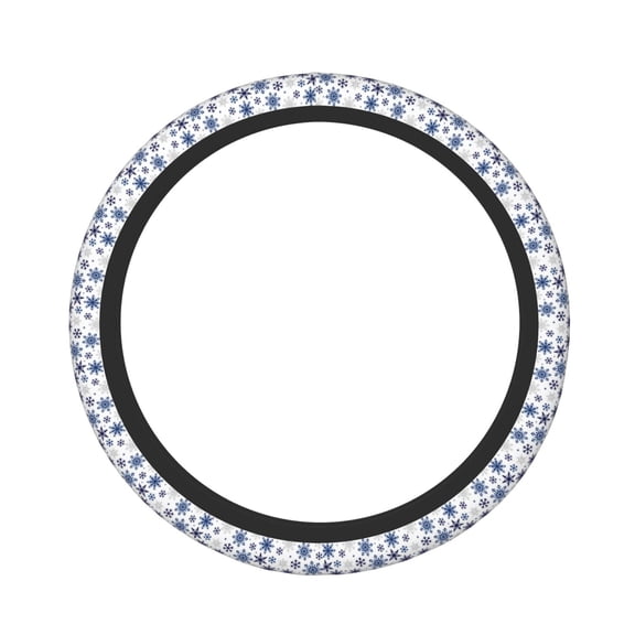 Naloa blue Snowflake Prints Elastic Steering Wheel Cover, Auto Steering Wheel Cover  15 Inch, Fit Suvs,Vans Cars,Trucks