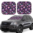 thumbnail image 1 of Naloa cartoon Skull rainbow space Print 2-Piece Windshield Sunshade,Foldable Car Front Window Sun Shades,for Most Sedans SUV Truck-Medium, 1 of 1