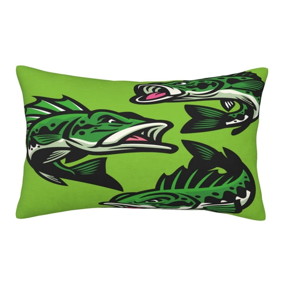 Naloa cartoon largemouth bass fish Pillowcase, Cool Pillowcase, Lightweight, Breathable, Skin Friendly Pillowcase, Hidden Zipper (No pillow core)-20"x30"