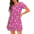 thumbnail image 1 of Naloa cherry Print Women Nightgowns,Womens Loungewear,Short Sleeve Sleepwear,Comfy Ladies Nightdress, 1 of 6