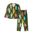 thumbnail image 1 of Naloa colorful Easter eggs Pajamas for Women Set, Womens Pajama Sets, Lounge Sets for Women, 2pjs for Women-Large, 1 of 7