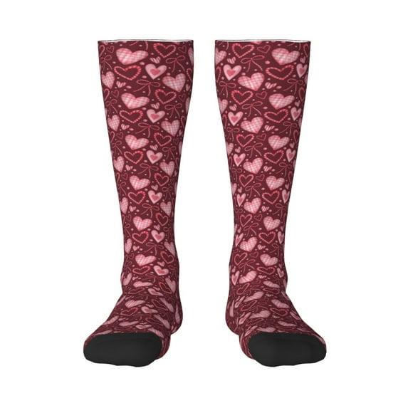 Naloa colorful Heart Knee Socks, High Socks Long Stretchy Sock Women Knee High Stocking, Long Socks for Women
