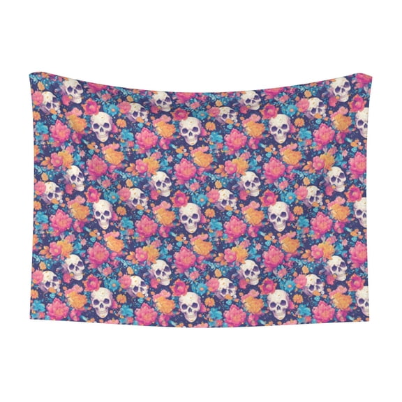 Naloa colorful Skull flower daisy Dog Blanket, 3 Sizes Cat Blanket for Indoor Cats Large Medium Small Dog Gifts-Medium