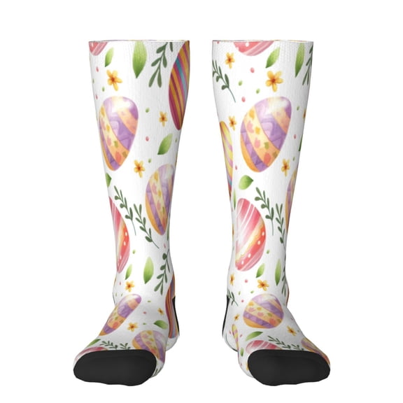 Naloa colorful easter eggs Knee Socks, High Socks Long Stretchy Sock Women Knee High Stocking, Long Socks for Women