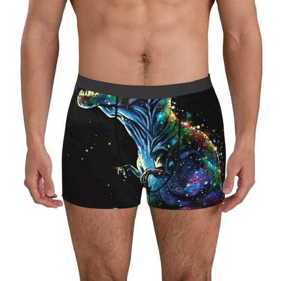 Naloa colorful flames dinosaur Mens Underwear - Boxers for Men, Mens Boxer Briefs, Classic Briefs for Men-Small