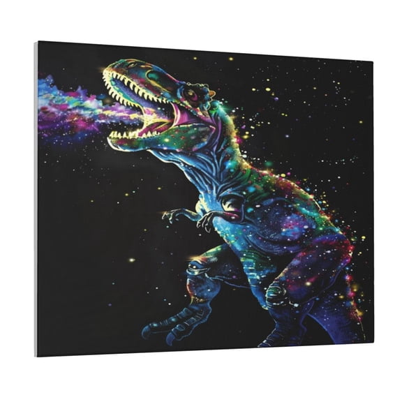 Naloa colorful flames dinosaur Print Canvas Bathroom Wall Art,Bathroom Wall Art Decoration, Canvas Poster Prints,Decorative Paintings for Living Room, Bathroom, Kids Room